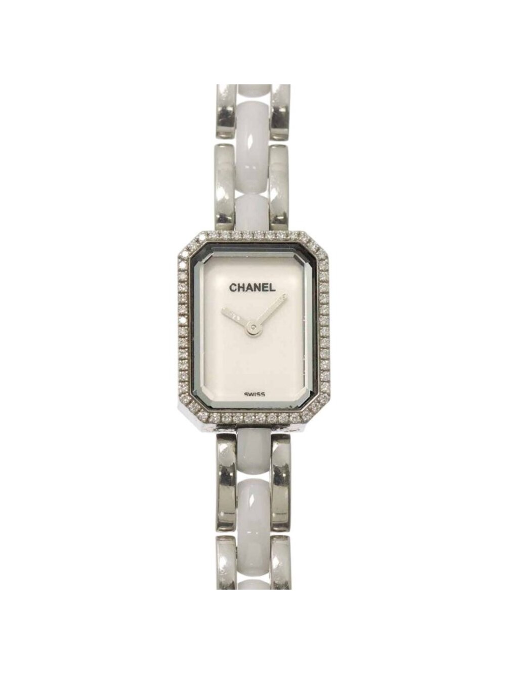 Chanel Premiere Watch Diamond Bezel White Ceramic Quartz